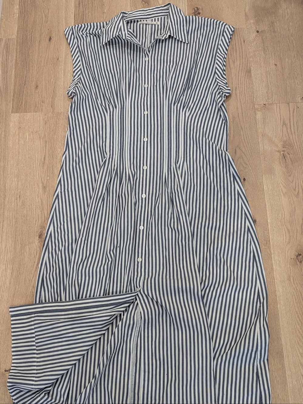 Abercrombie & Fitch Navy and White Striped Shirt